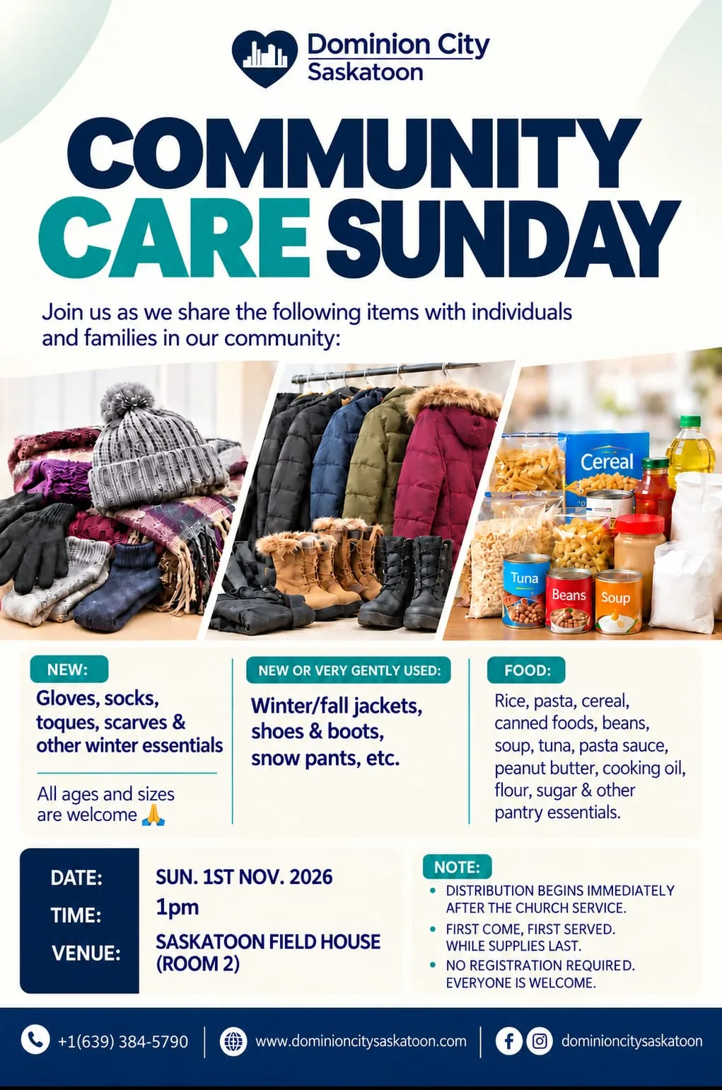 Community Care Sunday — Sunday, November 1, 2026 at 1pm